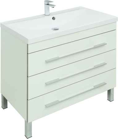 Фото комплект мебели aquanet верона 90 белый (напольный 3 ящика)