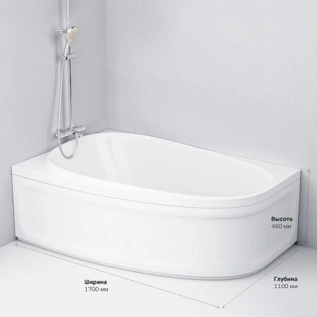 Фото акриловая ванна am.pm like левая 170*110 см, белая