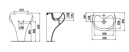 Фото раковина напольная creavit ducky dc052-00cb00e-ma00 детская, синяя