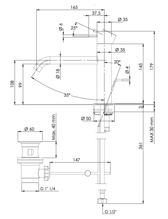 Фото смеситель для раковины daniel tokyo tk605xcr д/к, хром