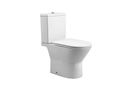 Фото унитаз напольный ободковый с бачком aquatek леон aq2785-00 595*370*815 мм, горизонтальный выпуск, тонкое сиденье с механизмом плавного закрывания, крепеж