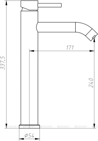 Фото смеситель для раковины aquanet steel af210-11s высокий, сталь