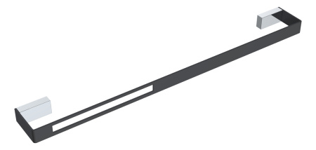 Фото полотенцедержатель длинный boheme q 10942-cr-b, черный/хром