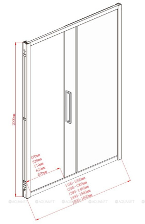 Фото дверь в нишу aquanet delta npe6121 150*200 см, профиль хром/стекло прозрачное