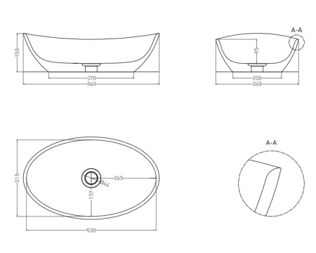 Фото раковина salini s-stone noemi 1101203smrf, матовая покраска по ral полностью