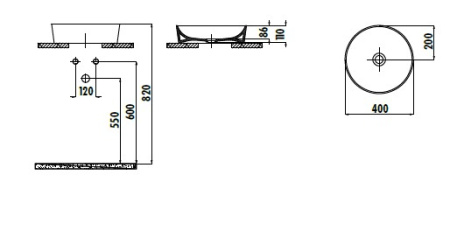 Фото раковина накладная creavit ultra 40 см ul140-00cb00e-0000, белая
