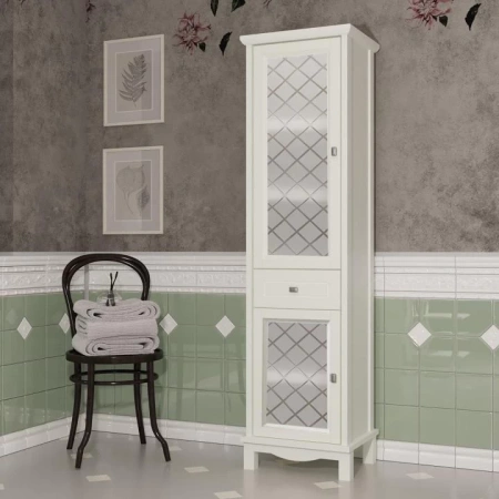 Фото пенал напольный opadiris омега левый 44 см, слоновая кость