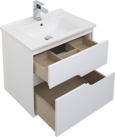 Фото тумба подвесная с раковиной aquanet модена 65 белый