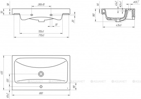 Фото раковина cersanit мебельная moduo 80 1 отв.