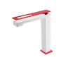 Фото смеситель для раковины высокий boheme q 142-wr, белый/красный