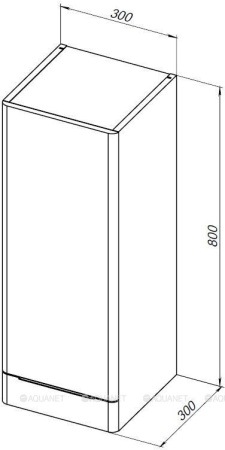 Фото шкаф-пенал aquanet ирис new 30 белый глянец