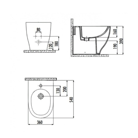 Фото биде напольное creavit mare ma500