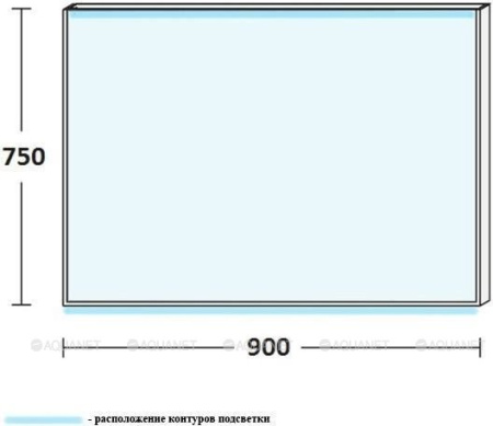 Зеркало с подсветкой De Aqua Алюминиум 9075 LED
