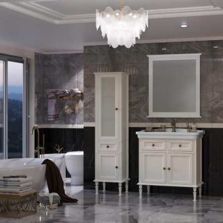 Фото пенал напольный opadiris кантара 45 см левый, слоновая кость