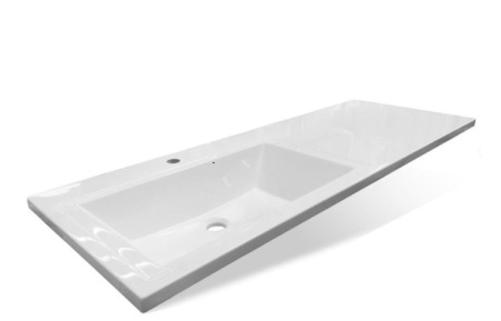 Фото раковина под тумбу эстет даллас 130 l, белая