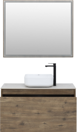 Зеркало с подсветкой Aquanet Nova Lite 100 дуб рустикальный LED