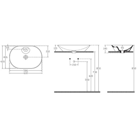 Фото раковина накладная allen brau fantasy 60 4.11020.20, белая