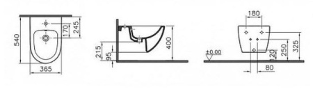 Фото биде подвесное vitra sento 4338b003-1046, белое
