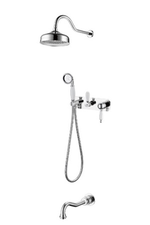 Фото душевая система с изливом boheme tradizionale cromo 268, хром