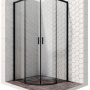 Фото душевой уголок ambassador queen 11011201 черный / прозрачное стекло 90х90