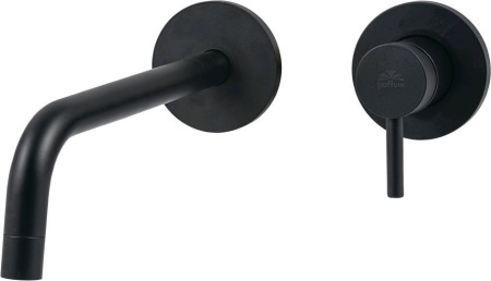 Фото смеситель для раковины paffoni light lig007no70 встраиваемый в стену, черный матовый