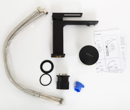 Фото смеситель для раковины belbagno luce luc-lvm-nero, черный матовый