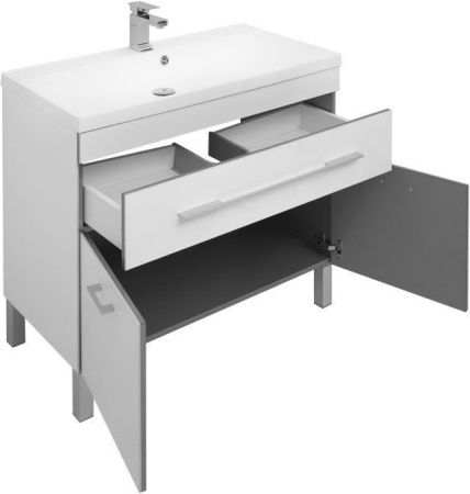Фото комплект мебели aquanet верона new 90 белый (напольный 1 ящик 2 дверцы)