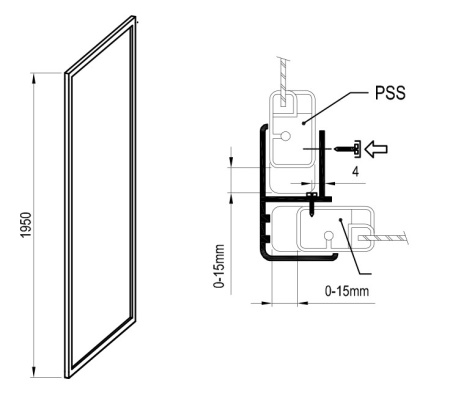 Фото неподвижная стенка ravak supernova pss-75 940703r2z1 75*195 см, профиль белый/матовый полистирол