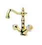 Фото смеситель для раковины высокий boheme flora 292-fl, золото