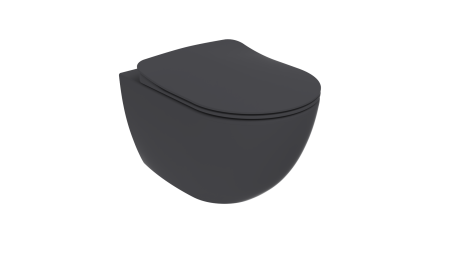 Фото унитаз подвесной с биде creavit free fe320-00am00e-0000, антрацит
