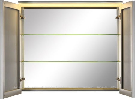 Фото зеркало-шкаф de aqua алюминиум 100 серебро