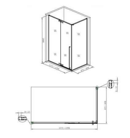 Фото душевой угол allen brau fantasy 3.11005-00 160*90*200 см, профиль хром