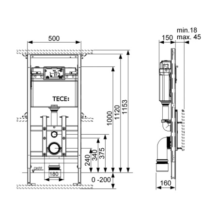 Фото сантехнический модуль для унитазов tece lux 9600100 100 для уставновки подвесного унитаза