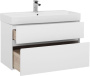 Фото тумба подвесная с раковиной aquanet бруклин 100 белый