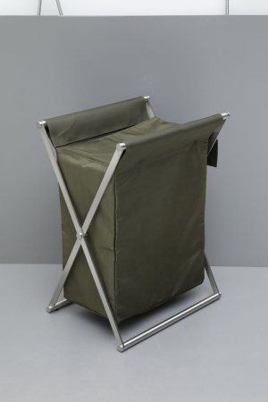 Фото корзина для белья allen brau priority 00312048, сталь/оливковый