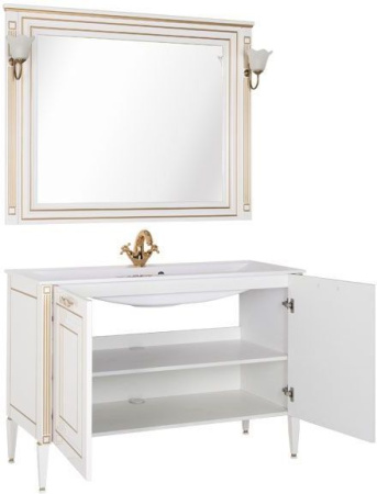 Фото комплект мебели aquanet паола 120 белый/золото (литьевой мрамор)
