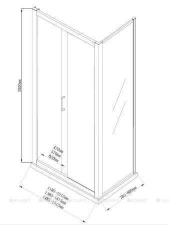 Фото душевой угол aquanet alfa naa1131 150*80*200 см, прозрачное стекло