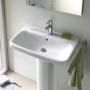 Фото раковина duravit durastyle 2319600000 60 см с переливом, с плоскостью под смеситель, глазуровка снизу