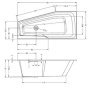 Фото акриловая ванна riho rething space правая 160*75 см заполнение через перелив, белая  