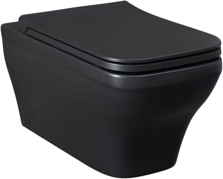 Фото унитаз подвесной безободковый allen brau infinity 4.21011.31, черный матовый