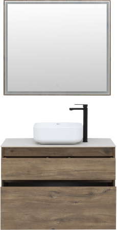 Зеркало с подсветкой Aquanet Nova Lite 90 дуб рустикальный LED