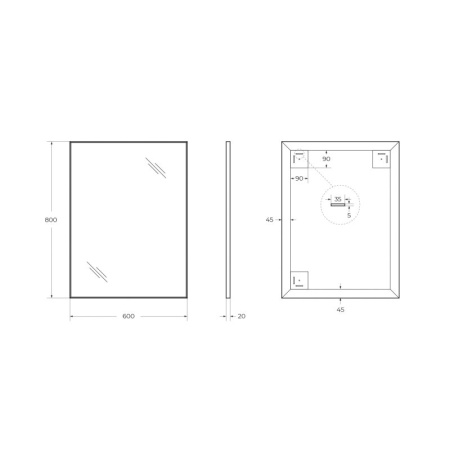 Зеркало BelBagno SPC-AL-600-800 60*80 см, черное