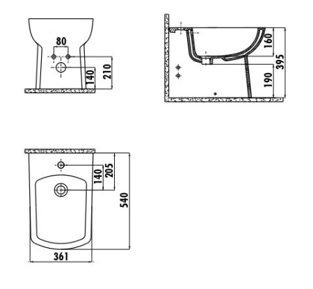 Фото биде напольное creavit lara lr500