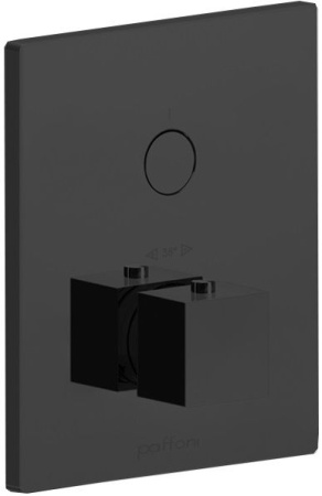 Фото встраиваемый смеситель для душа paffoni compact box cpt513no термостат, черный матовый