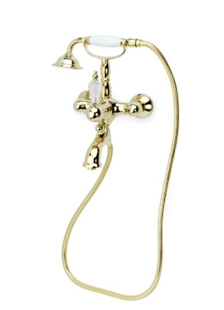 Фото смеситель для ванны boheme crystal 283-crst, золото
