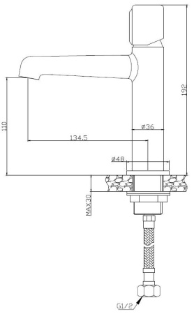Фото смеситель для раковины belbagno uno uno-lvm-oro, золото