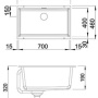 Фото мойка для кухни из искусственного камня blanco subline 700 u 523443 темная скала 45х75