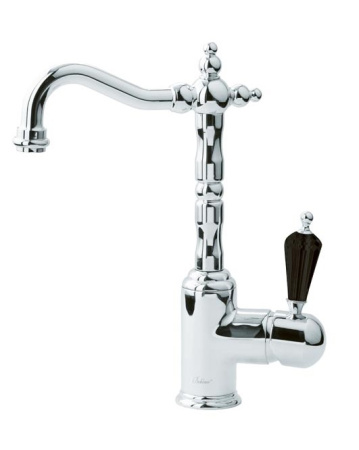 Фото смеситель для раковины boheme tradizionale nero 242 высокий, хром/черный