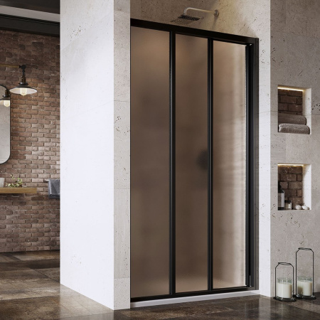 Фото дверь в нишу ravak supernova asdp3-130 00vj03r2zg 130*198 см, профиль черный/стекло матовое