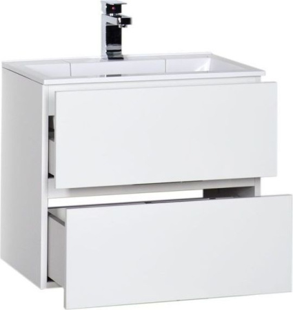 Фото тумба подвесная с раковиной aquanet алвита 60 белый